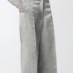 Pantalone ampio in raso delavé 104805-A2BP I53 PINKO 