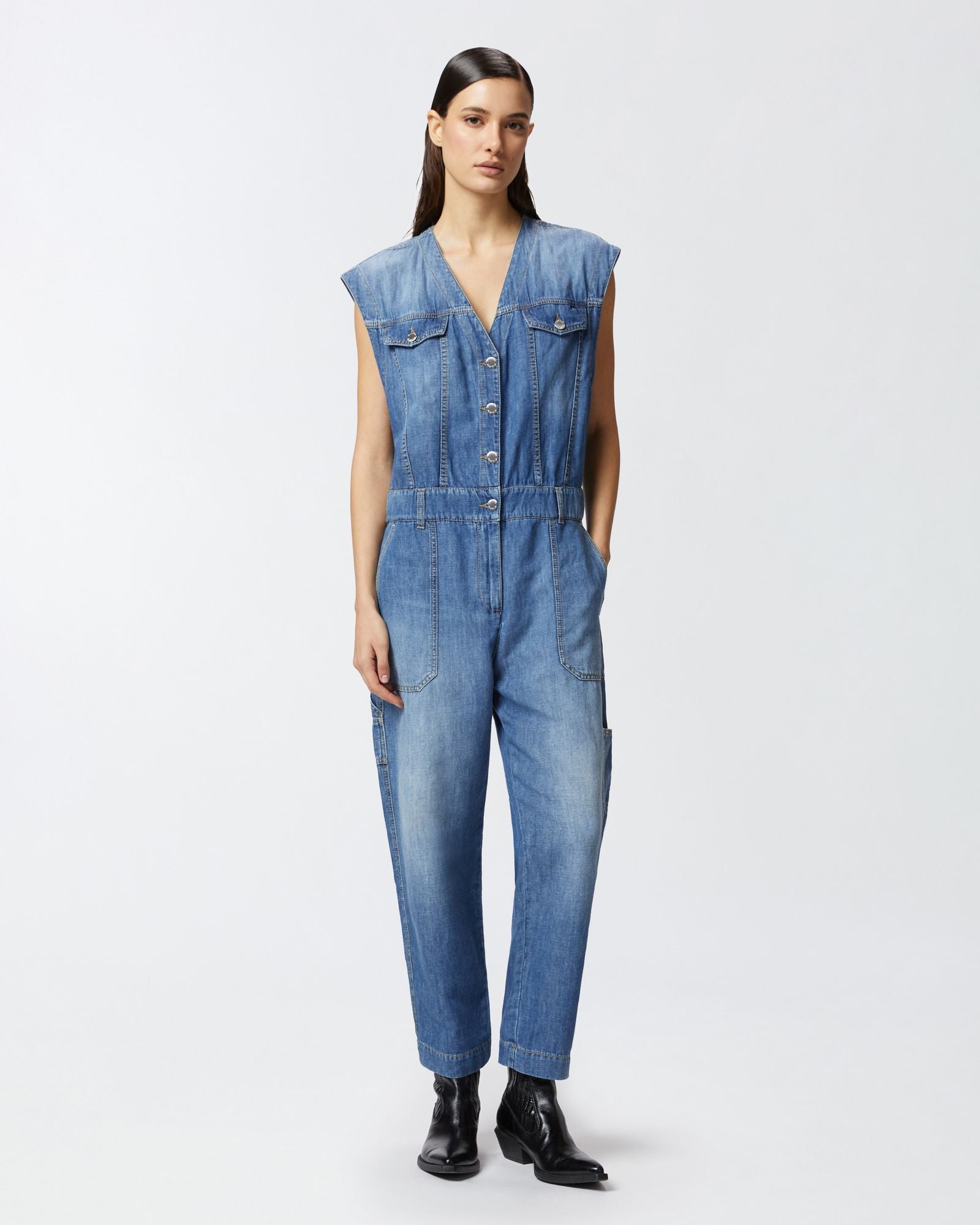 Tuta jeans senza maniche 104824-A2GQ PJD PINKO 