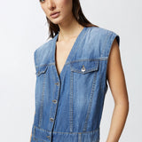 Tuta jeans senza maniche 104824-A2GQ PJD PINKO 