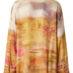 Camicia in satin stampa paesaggio 104864-A2G0 CN4 PINKO 