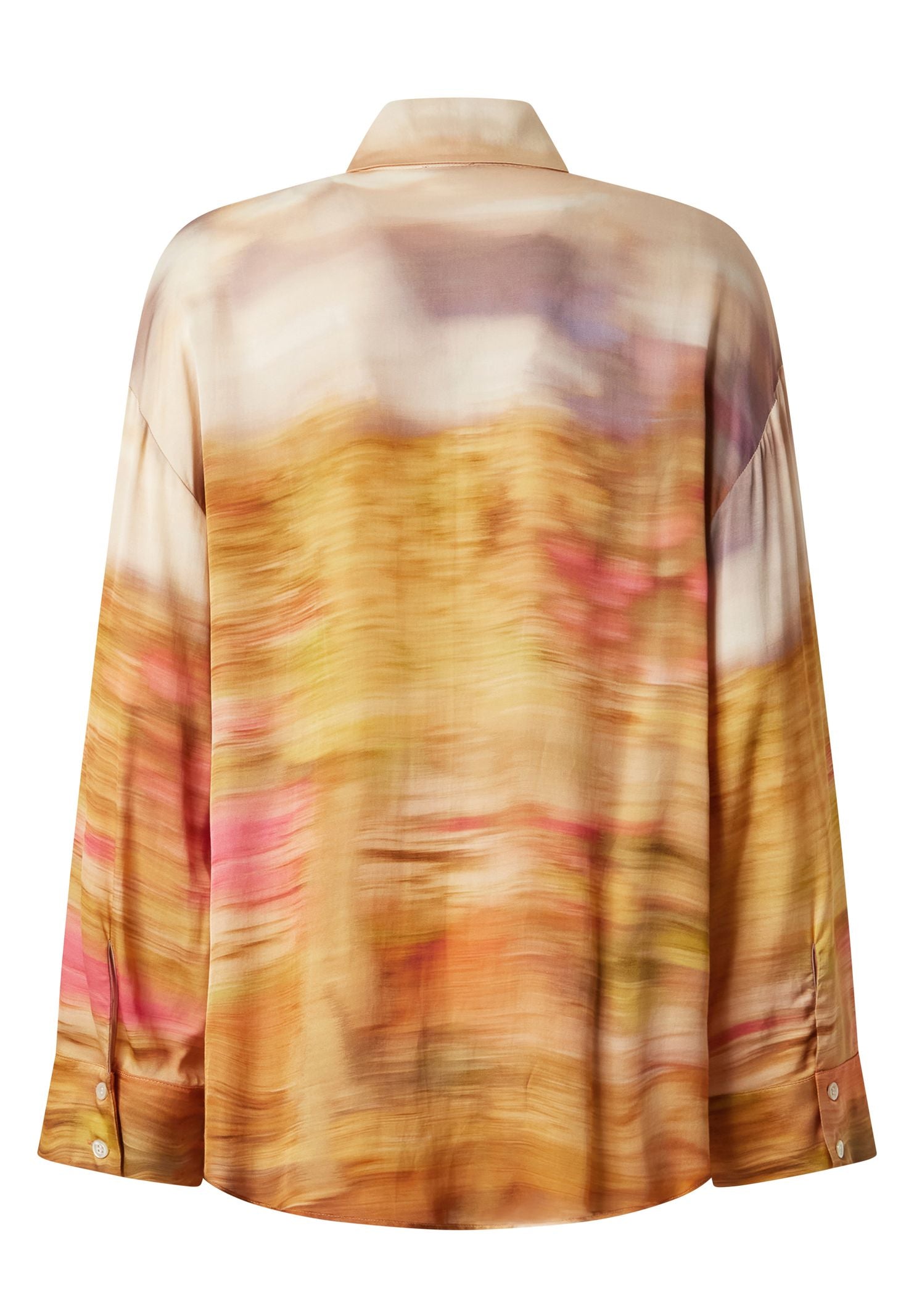 Camicia in satin stampa paesaggio 104864-A2G0 CN4 PINKO 