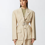 Giacca oversize in tela con texture 104887-A2EJ D18 PINKO 