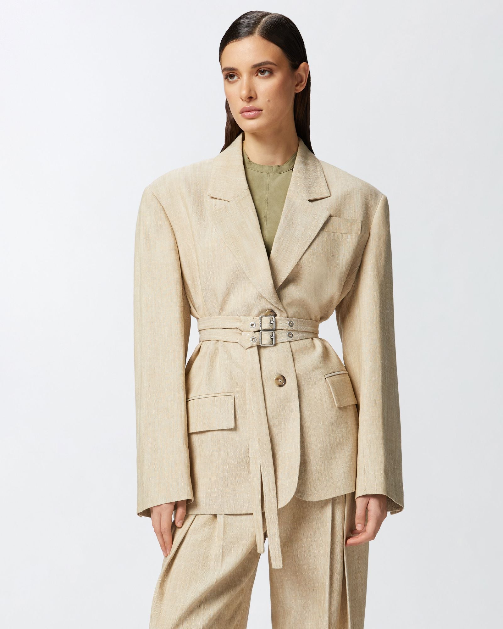 Giacca oversize in tela con texture 104887-A2EJ D18 PINKO 