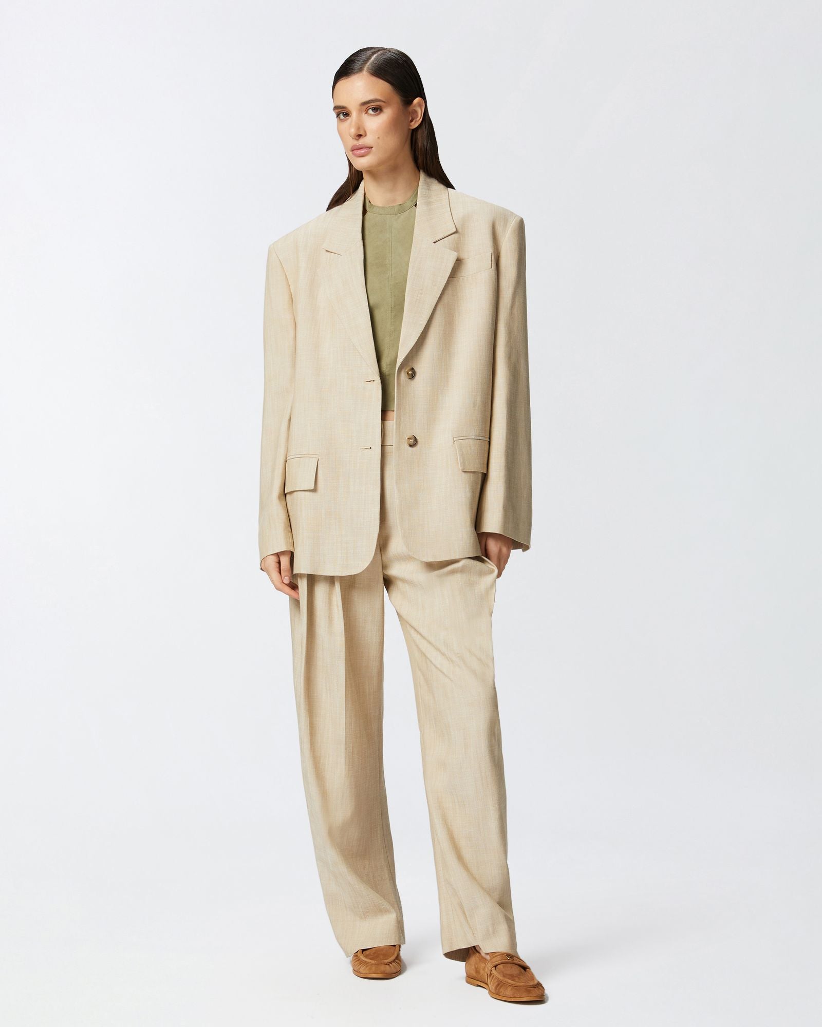 Giacca oversize in tela con texture 104887-A2EJ D18 PINKO 