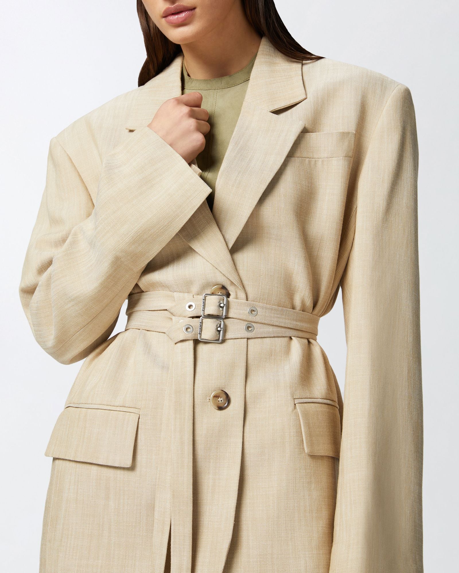 Giacca oversize in tela con texture 104887-A2EJ D18 PINKO 