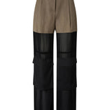 Pantalone cargo con georgette semitrasparente 104908-A2HC L67 PINKO 