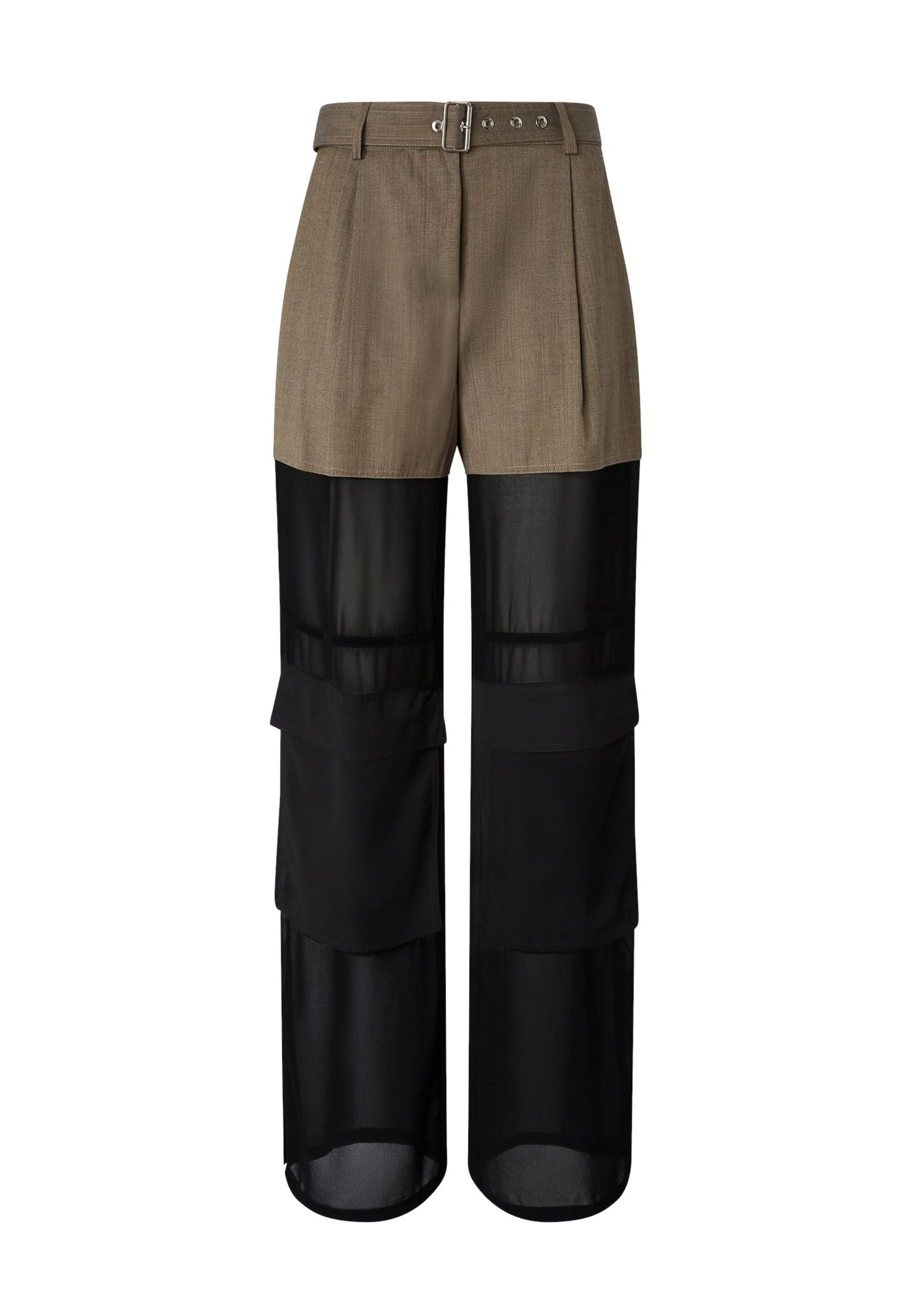 Pantalone cargo con georgette semitrasparente 104908-A2HC L67 PINKO 