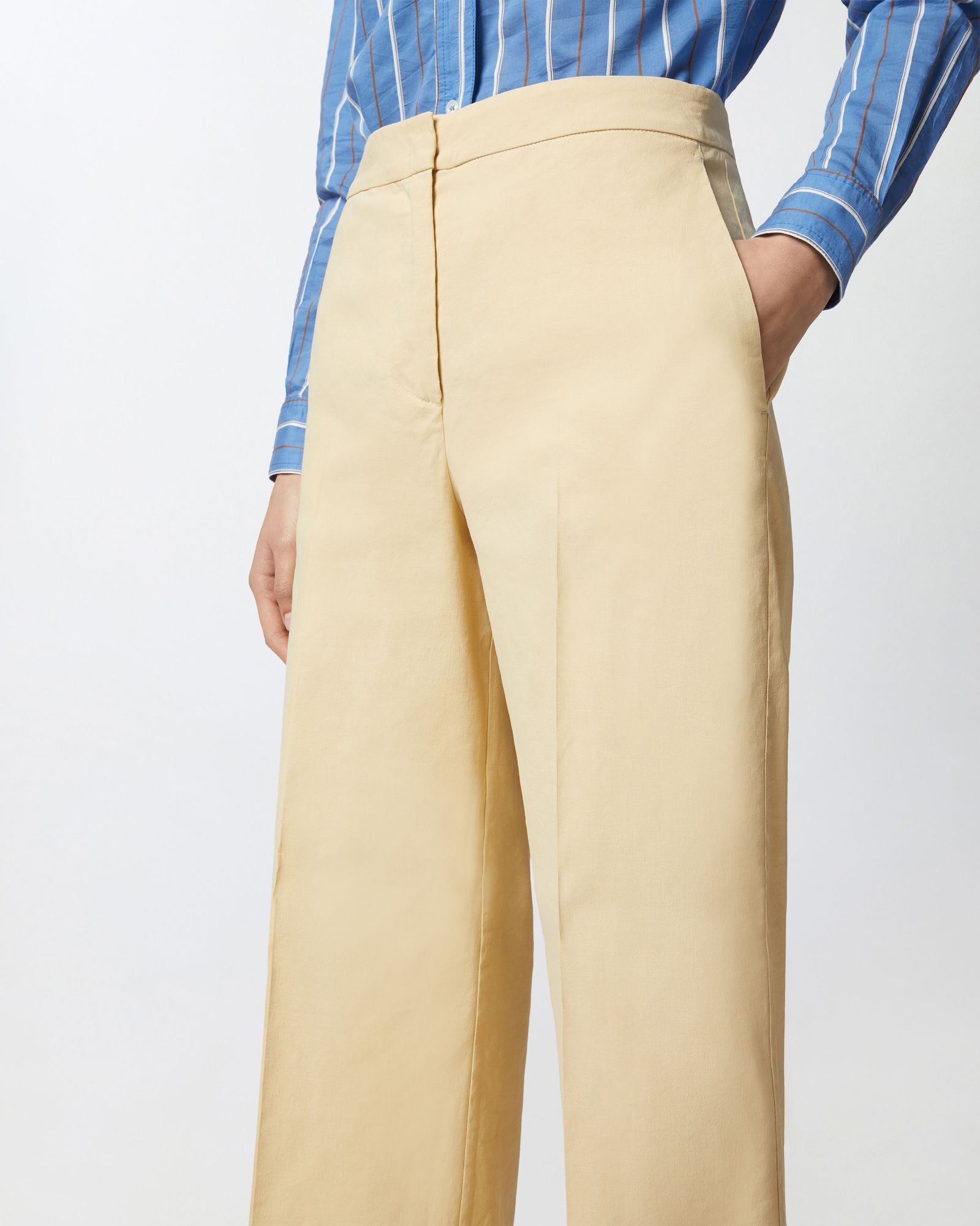 Pantalone con piega in lino stretch 104929-A0IM C23 PINKO 