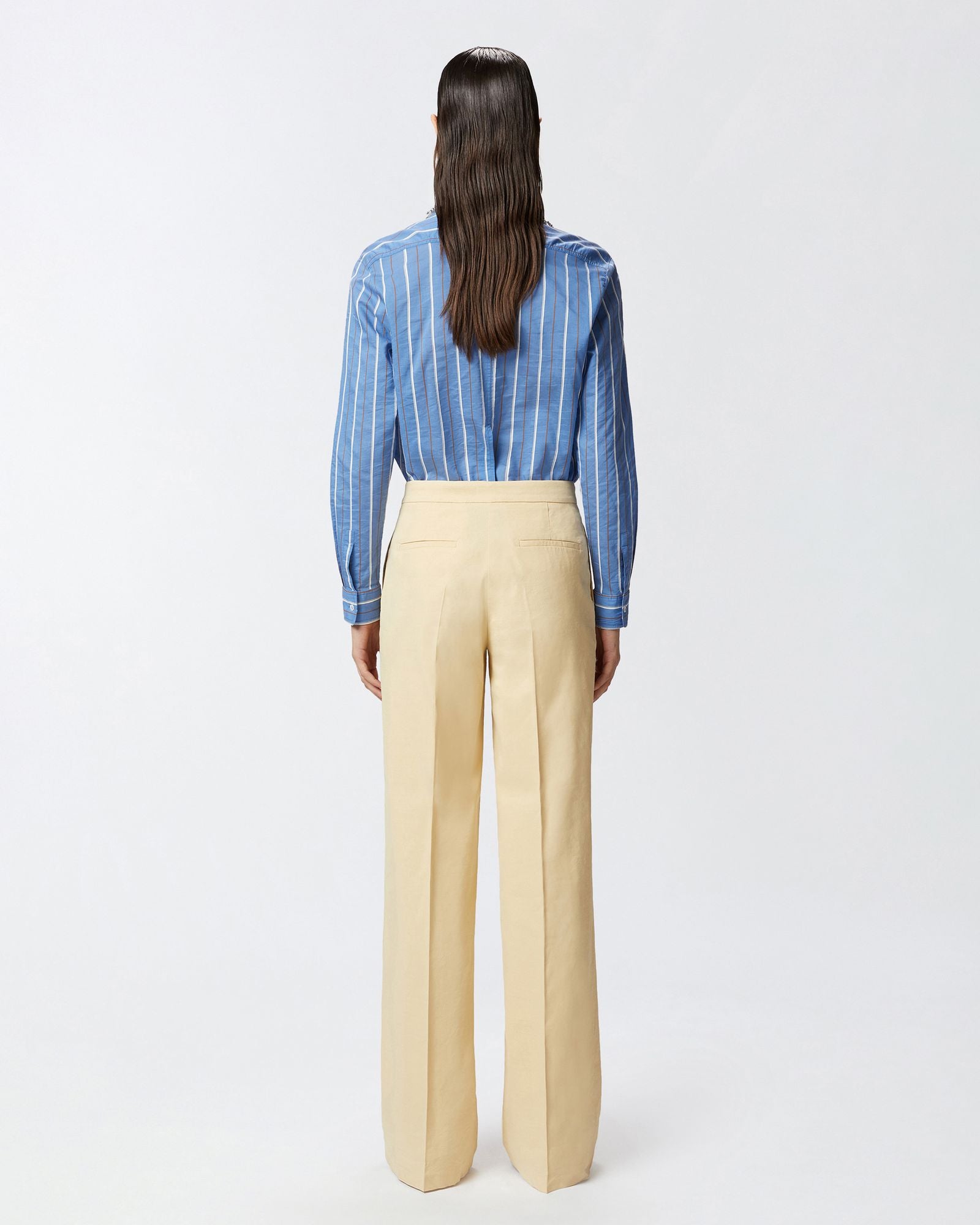 Pantalone con piega in lino stretch 104929-A0IM C23 PINKO 
