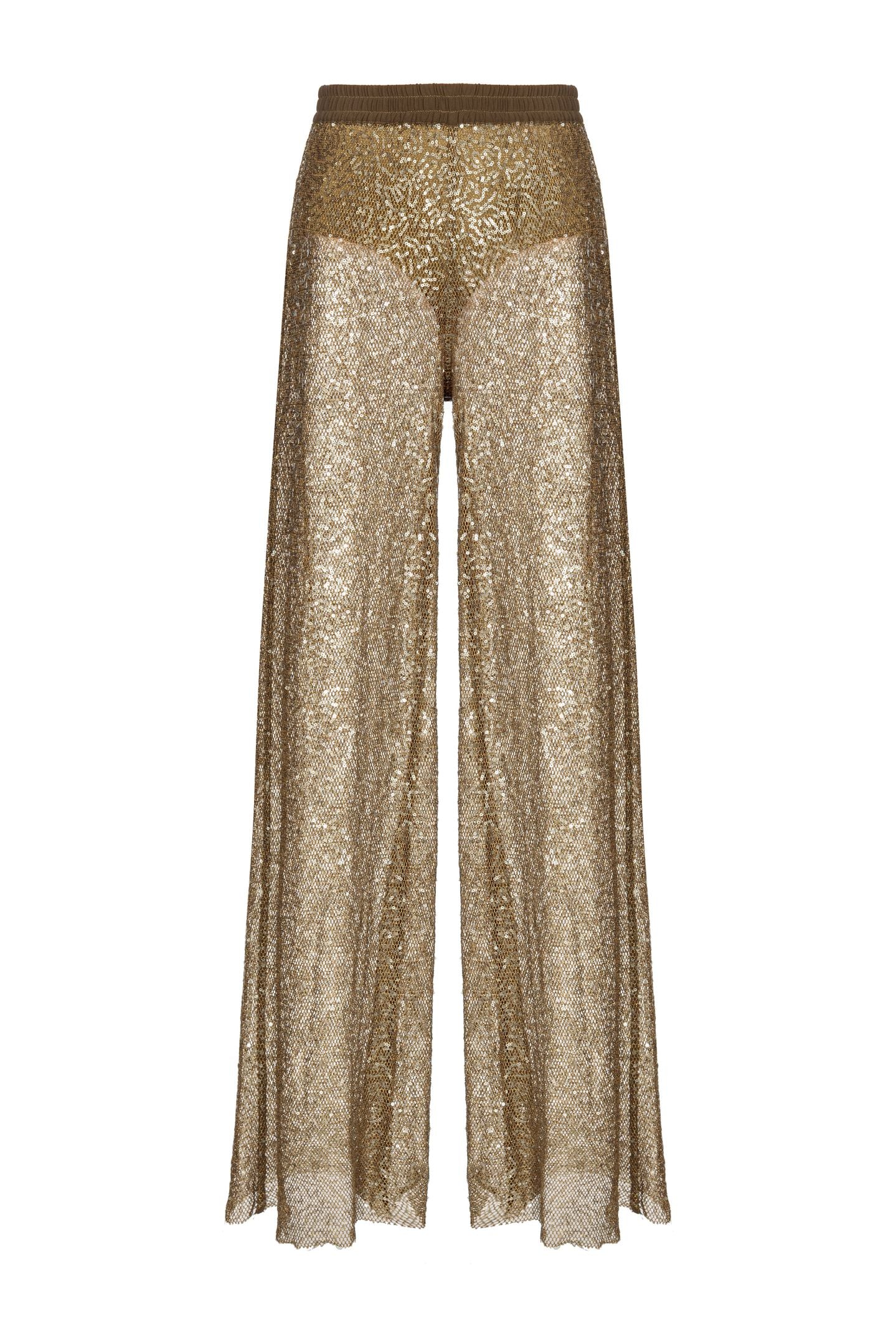 Pantalone palazzo rete paillettes 105009-A2EX X26 PINKO 