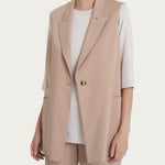 Gilet lungo in tessuto tencel Super Natural DP79GLSS25 B29 RAGNO 