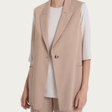 Gilet lungo in tessuto tencel Super Natural DP79GLSS25 B29 RAGNO 