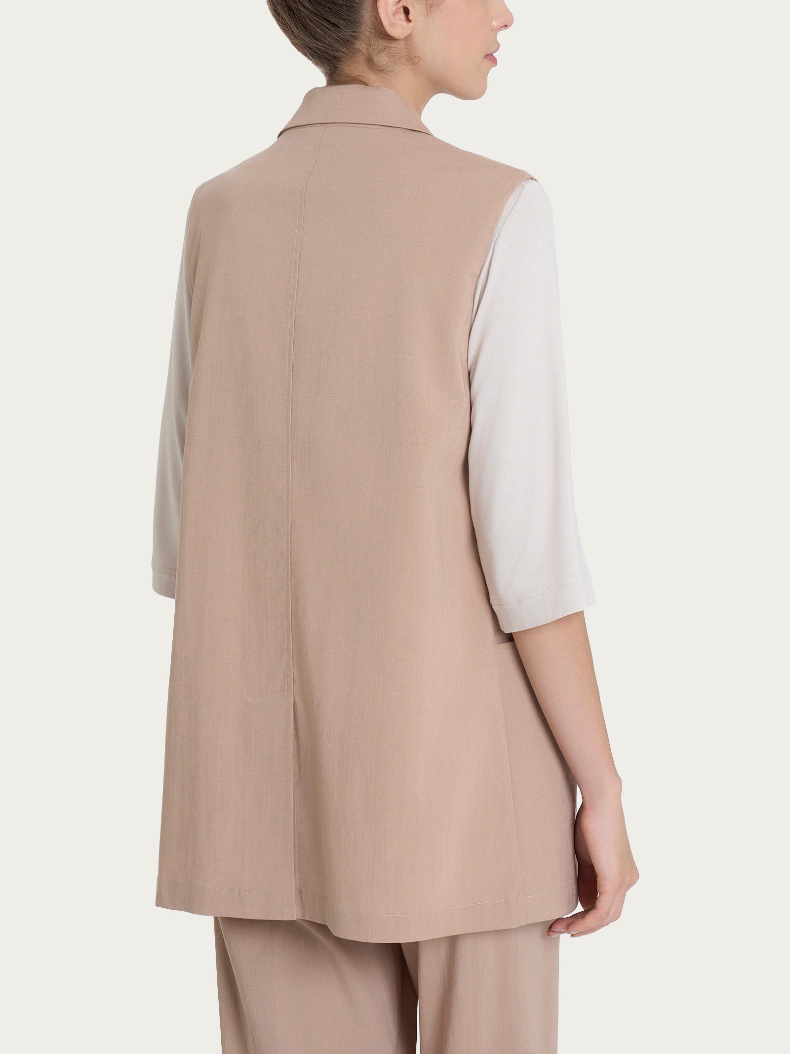 Gilet lungo in tessuto tencel Super Natural DP79GLSS25 B29 RAGNO 