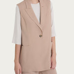Gilet lungo in tessuto tencel Super Natural DP79GLSS25 B29 RAGNO 