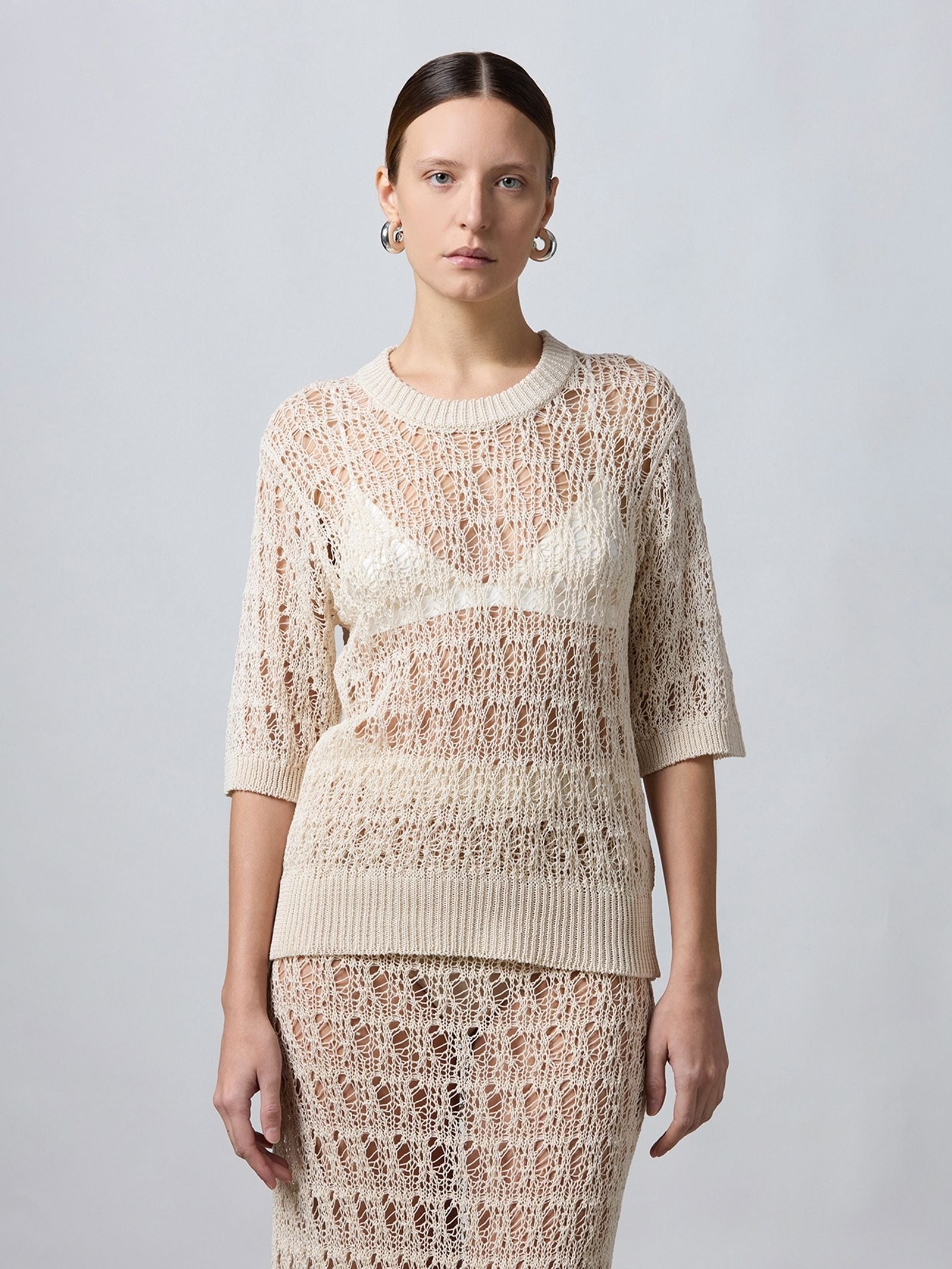 Maglia effetto pizzo B22021 B2202 ROBERTO COLLINA 
