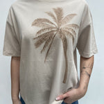 T-shirt con stampa TS301 BEIGE TOP-TEE 