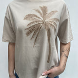 T-shirt con stampa TS301 BEIGE TOP-TEE 