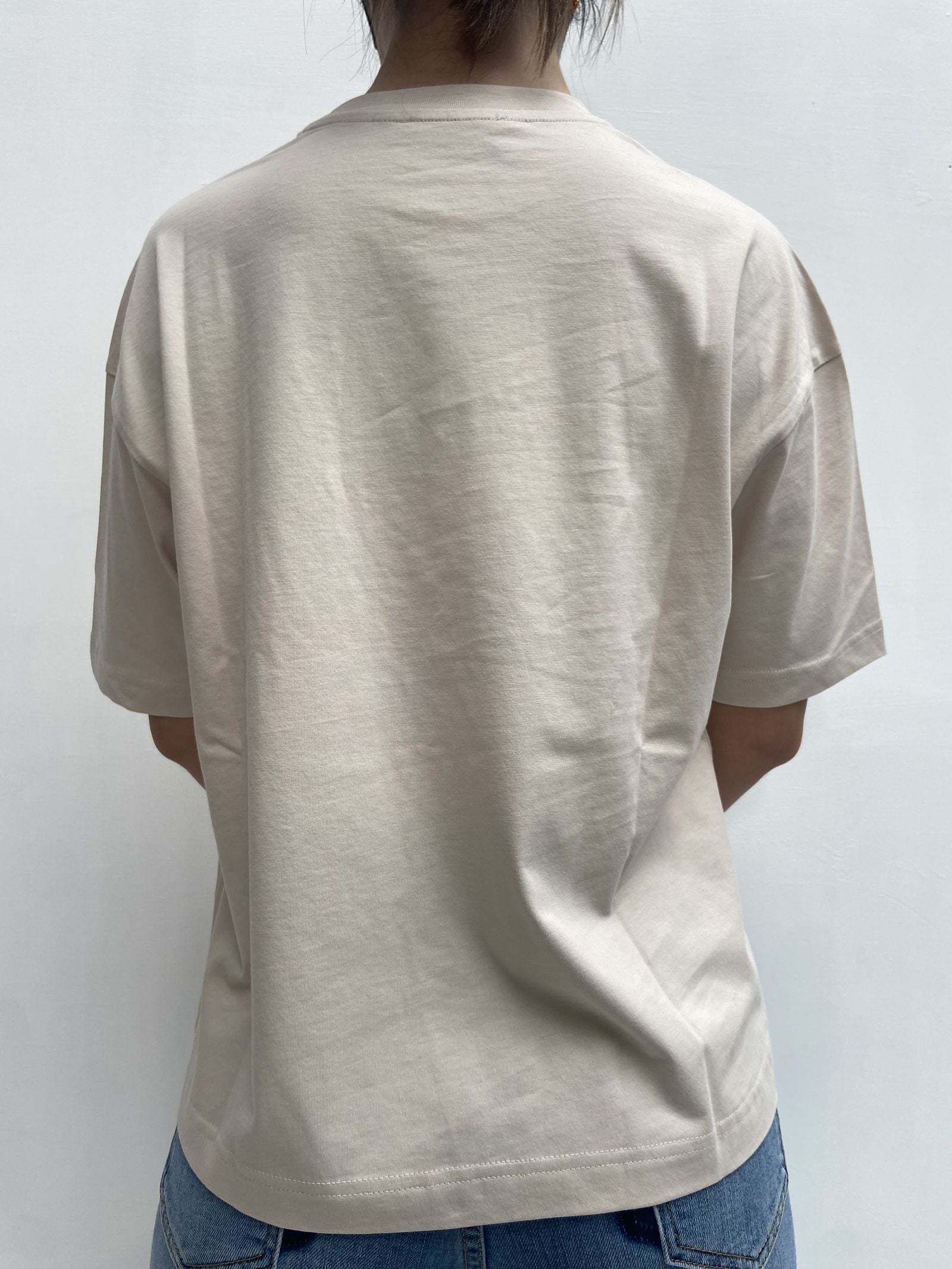 T-shirt con stampa TS301 BEIGE TOP-TEE 