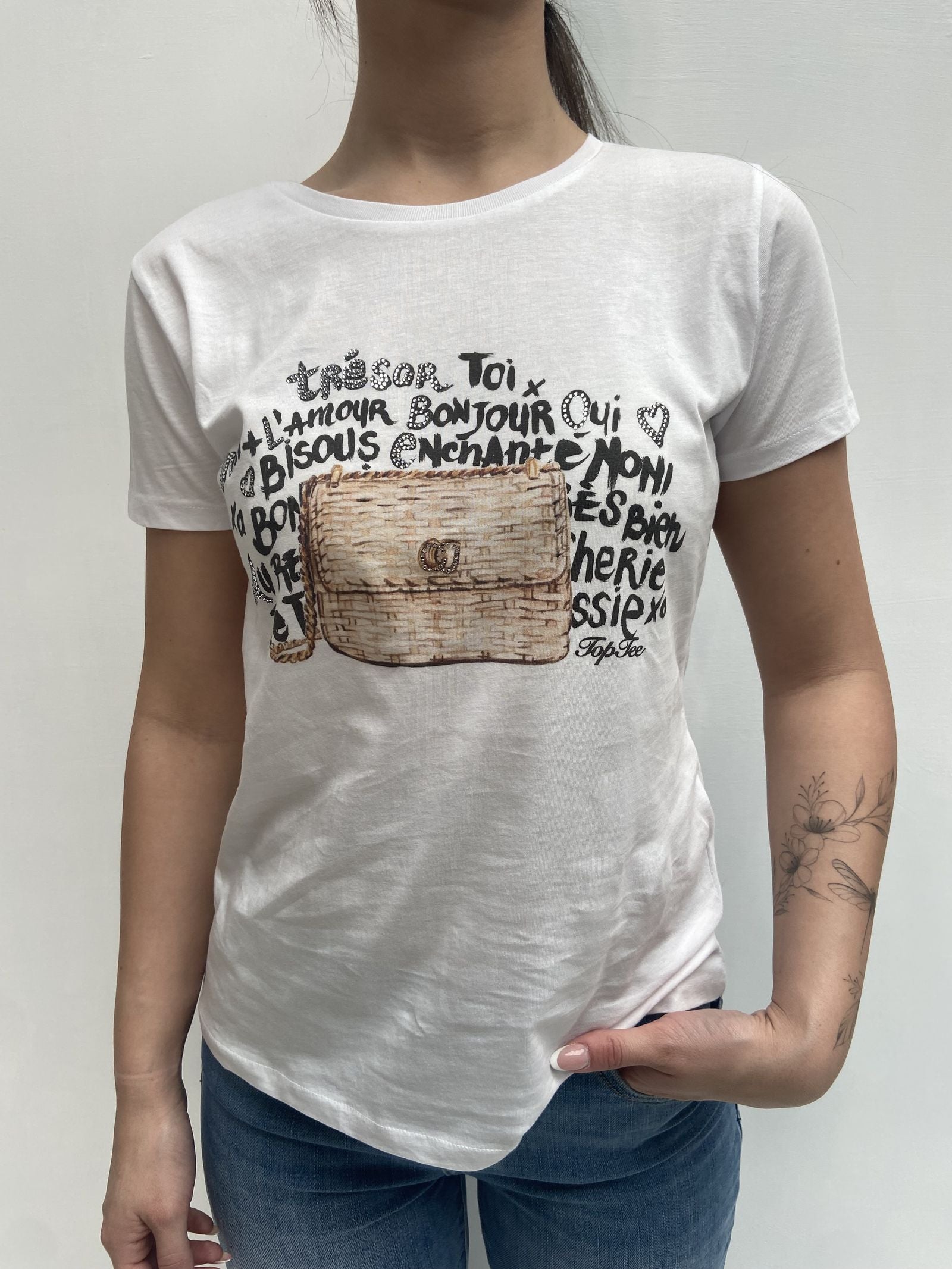 T-shirt con stampa TS315 BIANCO TOP-TEE 