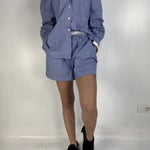 Shorts in popeline a righe - Eleh SS260035 BLU ELEH 