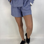 Shorts in popeline a righe - Eleh SS260035 BLU ELEH 
