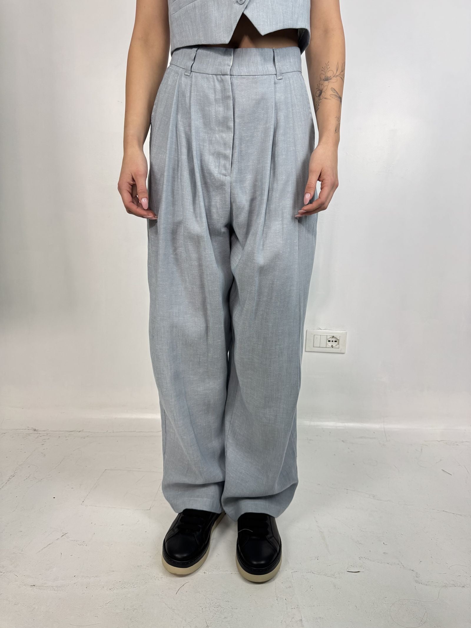 Pantalone con pieghe - Eleh SS260308 CELESTE ELEH 