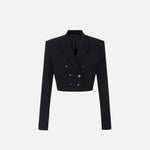 Giacca cropped in gabardina - Elisabetta Franchi GI22361E2 110 ELISABETTA FRANCHI 