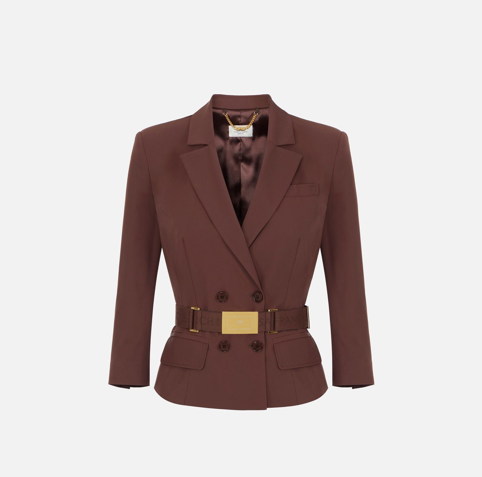 Giacca in tessuto tecnico bielastico - Elisabetta Franchi GI22461E2 644 ELISABETTA FRANCHI 