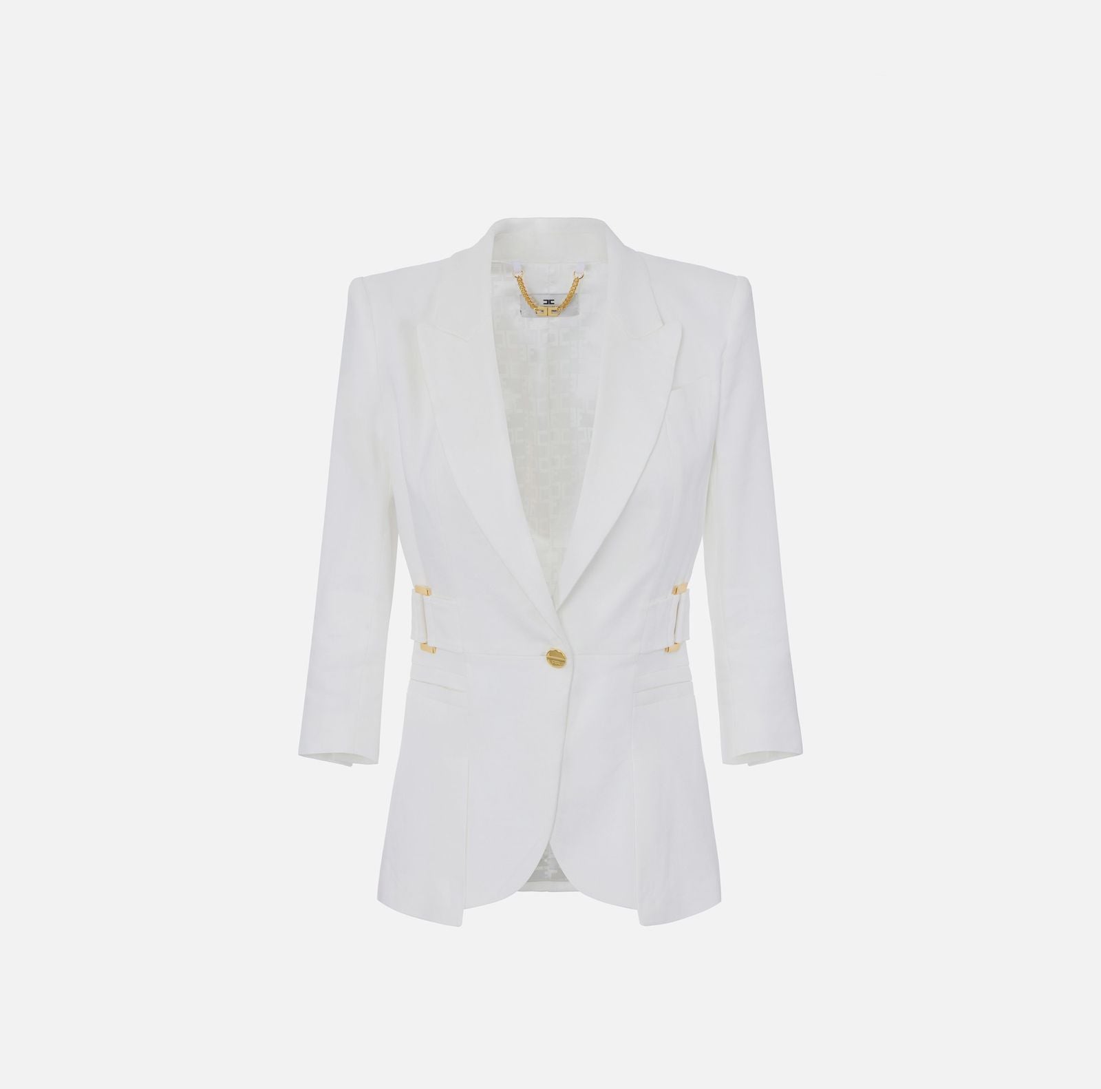 Giacca in misto lino - Elisabetta Franchi GI23662E2 360 ELISABETTA FRANCHI 