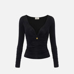 Maglia in jersey con gioiello - Elisabetta Franchi MD02962E3 110 ELISABETTA FRANCHI 