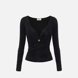 Maglia in jersey con gioiello - Elisabetta Franchi MD02962E3 110 ELISABETTA FRANCHI 