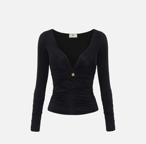 Maglia in jersey con gioiello - Elisabetta Franchi