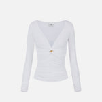 Maglia in jersey con gioiello - Elisabetta Franchi MD02962E3 360 ELISABETTA FRANCHI 