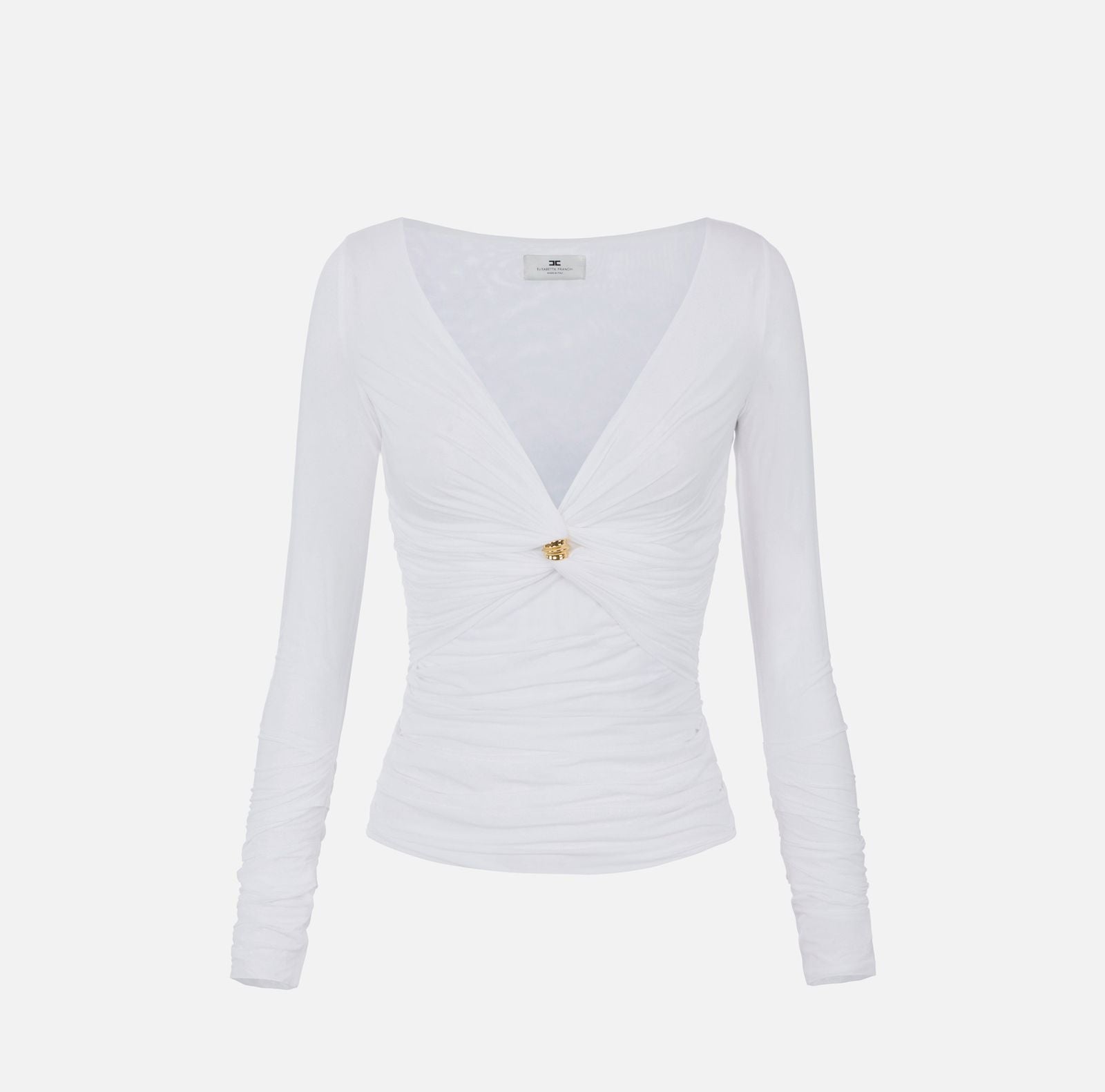 Maglia in jersey con gioiello - Elisabetta Franchi MD02962E3 360 ELISABETTA FRANCHI 