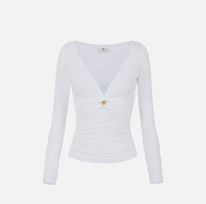 Maglia in jersey con gioiello - Elisabetta Franchi
