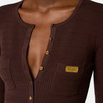 Cardigan con micro trecce - Elisabetta Franchi MK88B61E2 644 ELISABETTA FRANCHI 