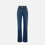 Jeans palazzo con bottoni - Elisabetta Franchi PJ19D61E2 104 ELISABETTA FRANCHI 