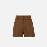 Shorts in lino con cinturini - Elisabetta Franchi SH01162E2 600 ELISABETTA FRANCHI 