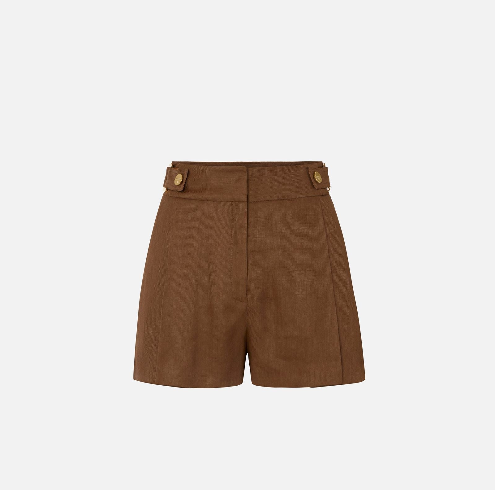 Shorts in lino con cinturini - Elisabetta Franchi SH01162E2 600 ELISABETTA FRANCHI 