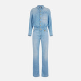 Tuta denim con lettering - Elisabetta Franchi TJ44D61E2 192 ELISABETTA FRANCHI 