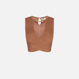 Top in maglia con incrocio - Elisabetta Franchi TK76S61E2 600 ELISABETTA FRANCHI 