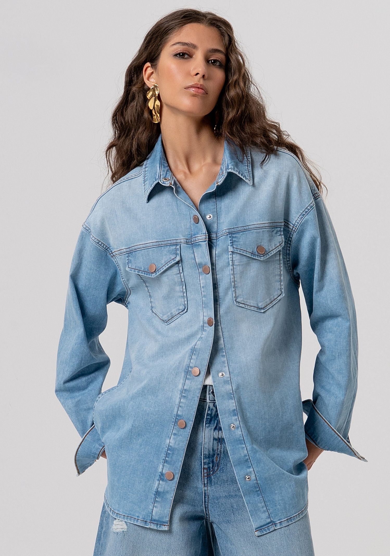 Camicia over in denim - Fracomina FP26ST6031D45003 062 FRACOMINA 