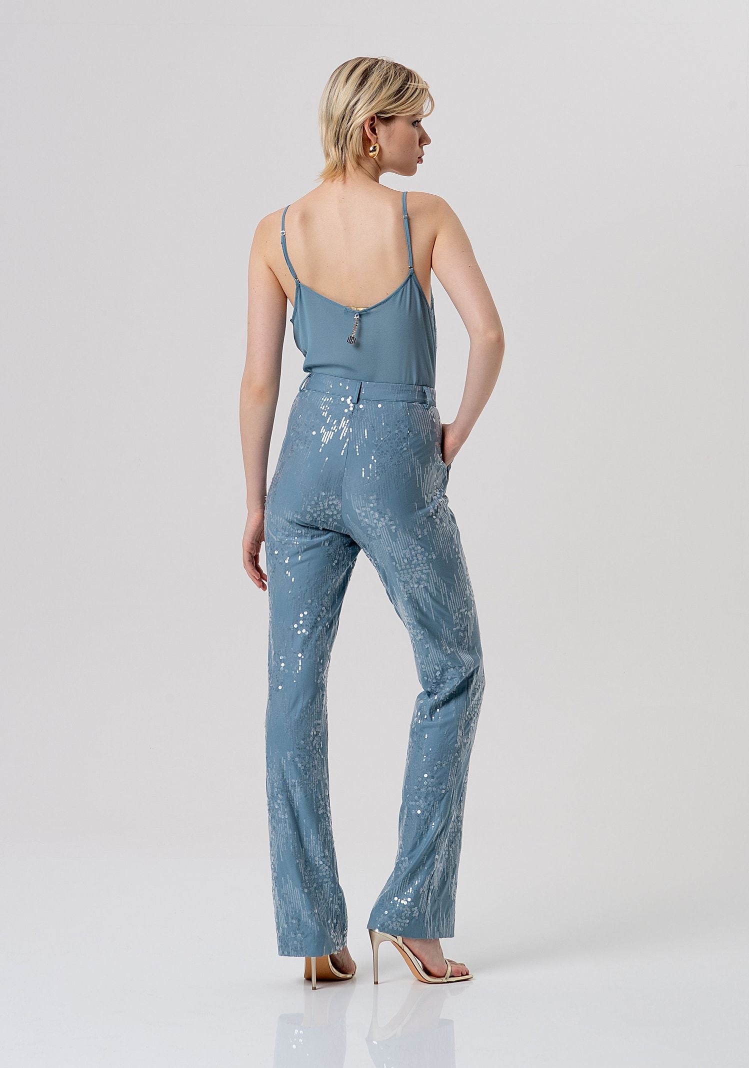 Pantalone flare con paillettes - Fracomina FQ26SV3002W498N6 C33 FRACOMINA 