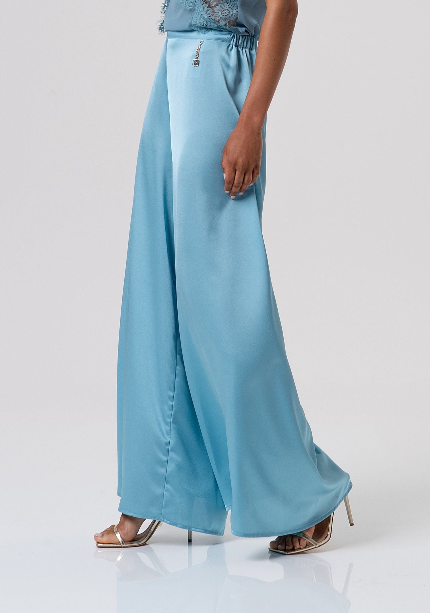 Pantalone flare palazzo in raso - Fracomina FQ26SV3010W41101 C33 FRACOMINA 