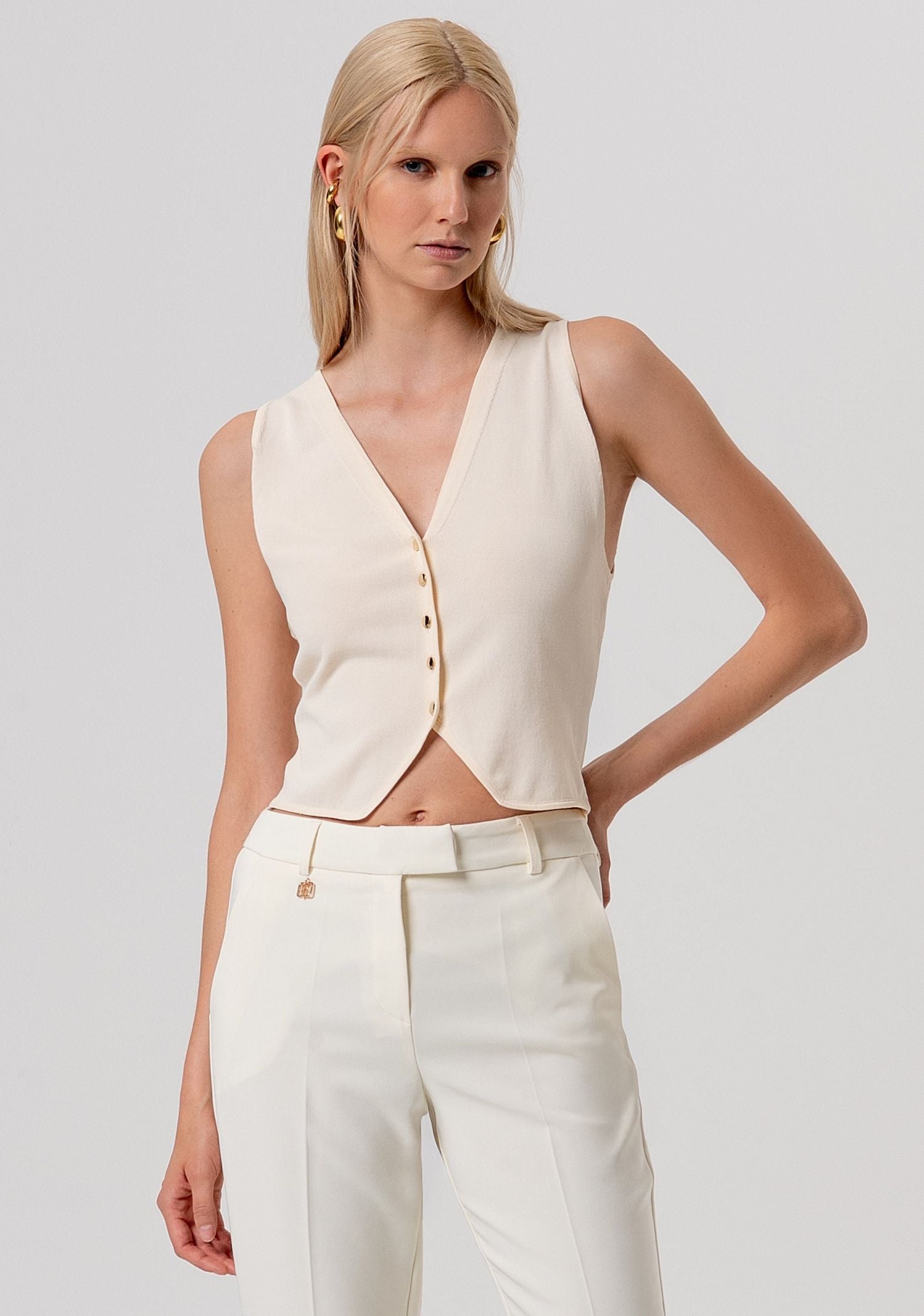 Gilet slim con bottoni - Fracomina FR26SJ5011K52401 B59 FRACOMINA 