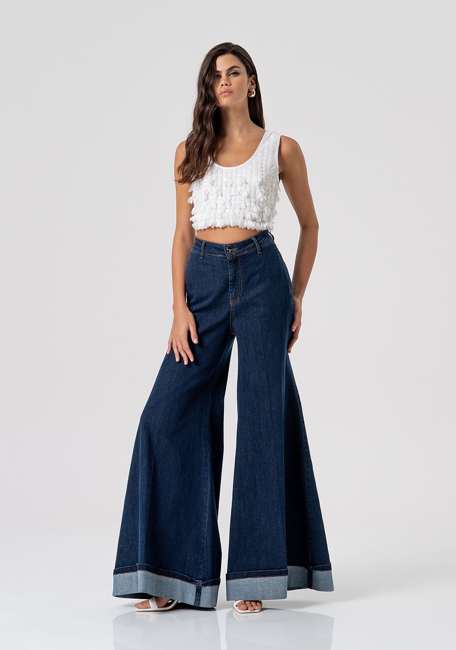 Jeans flare a palazzo - Fracomina FS26SV3017D40193 365 FRACOMINA 