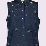 Camicia smanicata con strass - Gaudi 611BD46012 00 GAUDI' 