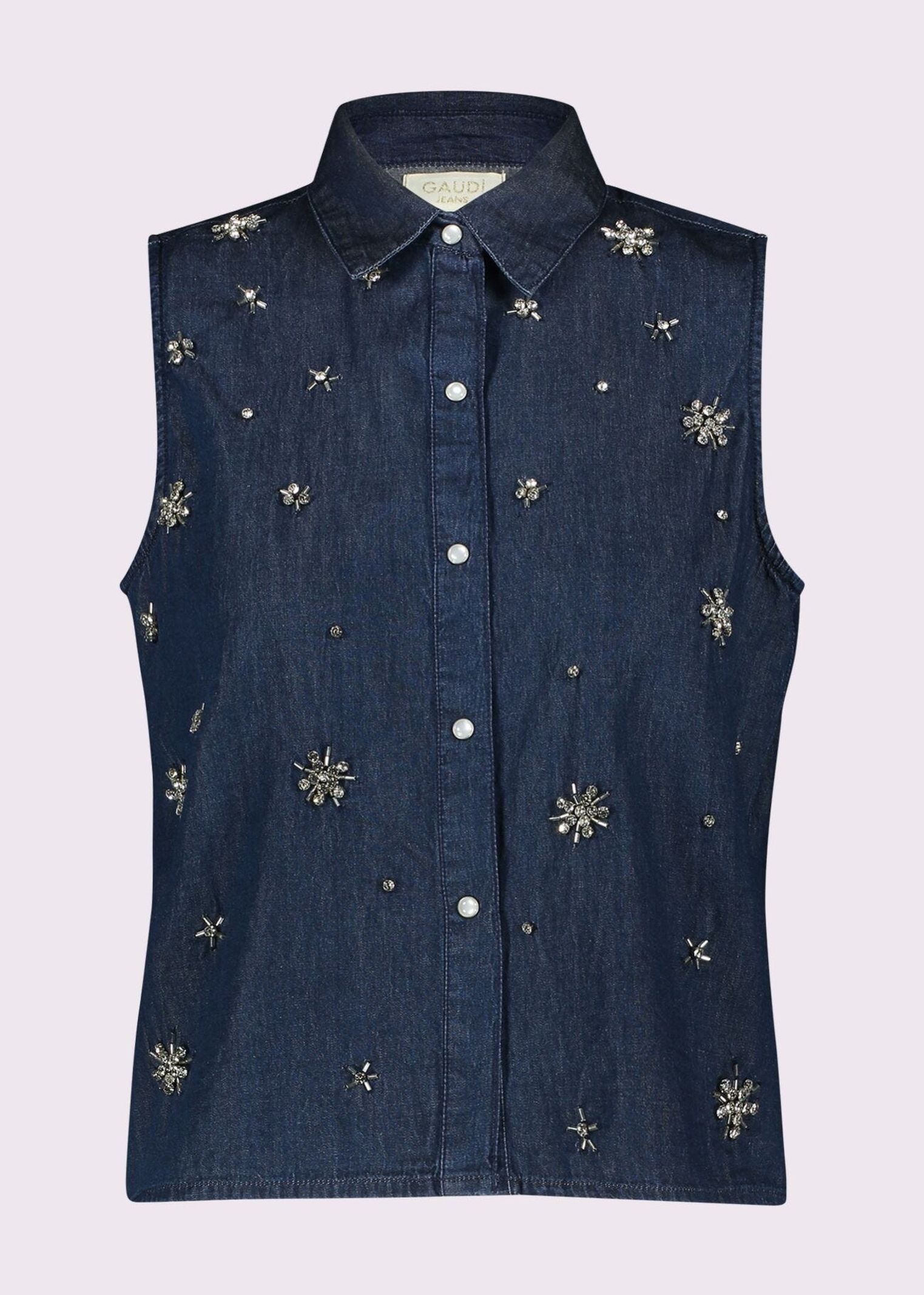 Camicia smanicata con strass - Gaudi 611BD46012 00 GAUDI' 