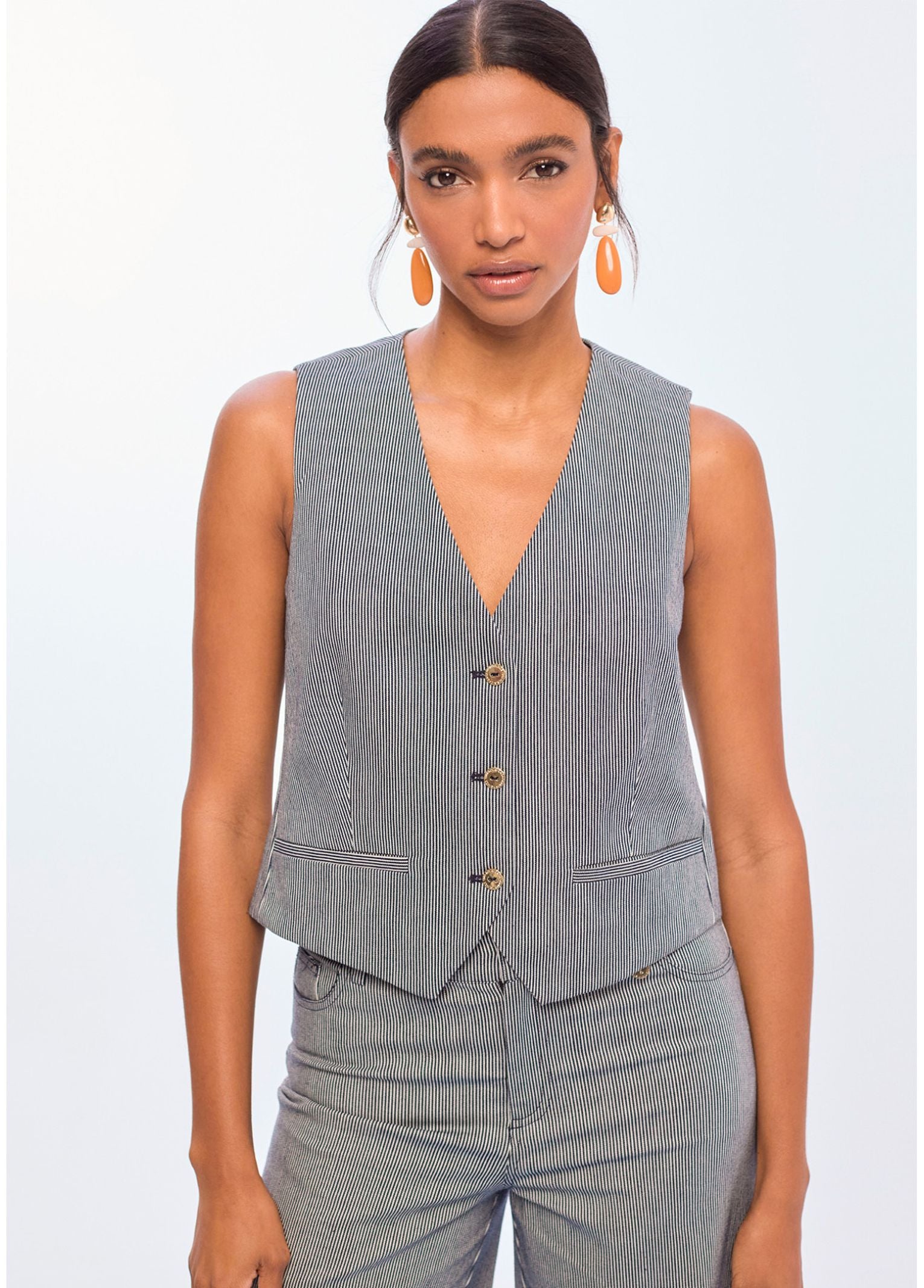 Gilet in twill a righe - LolaCasademunt LS2602019 20N LOLA 