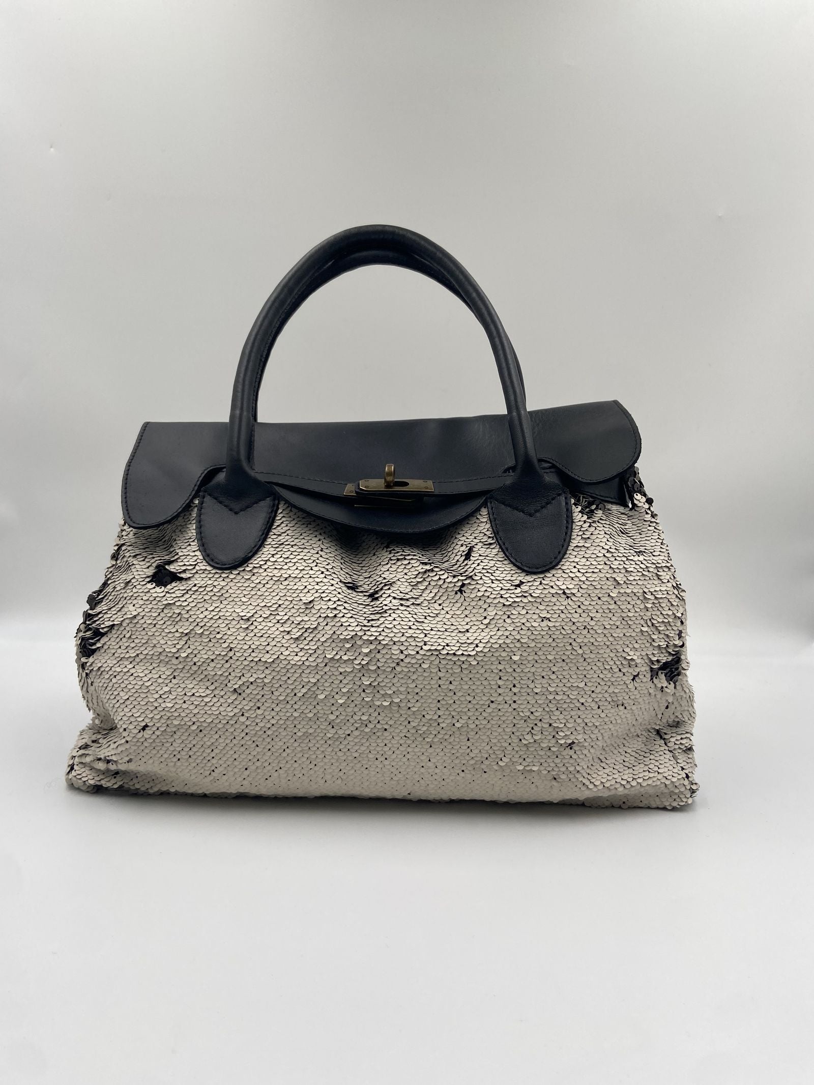 Borsa handbag paillettes - Ofelia 16252 BEIGENERO OFELIA 